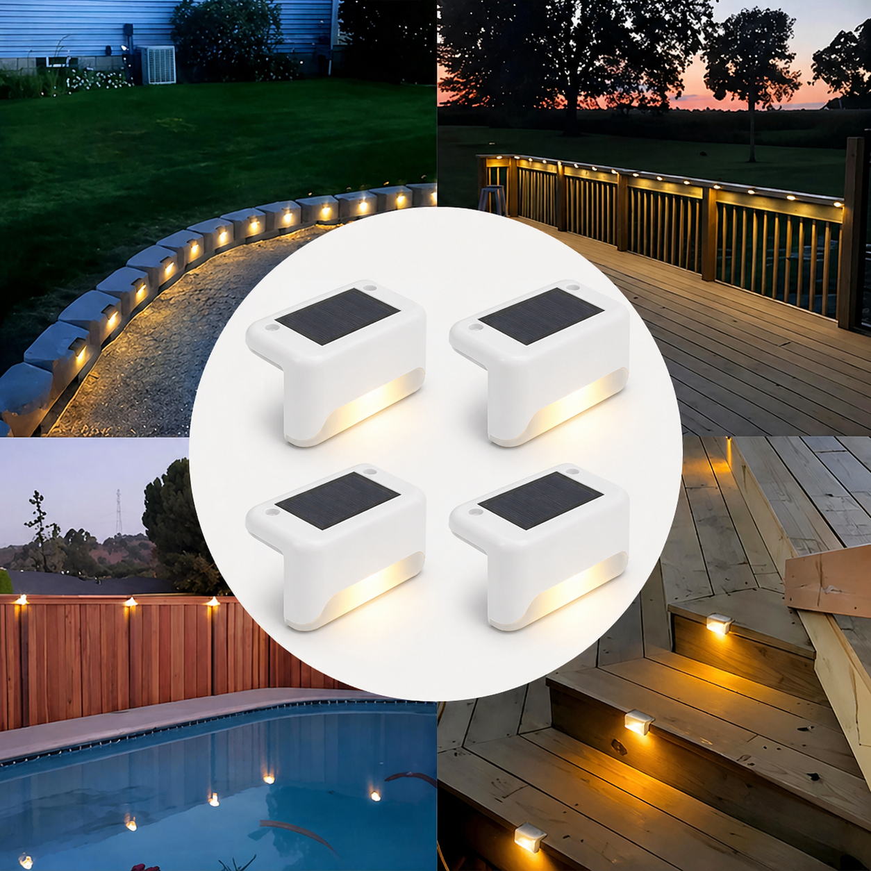 GlowStep™ – Automatisk Belysning för Trappa & Uteplats - 4-pack