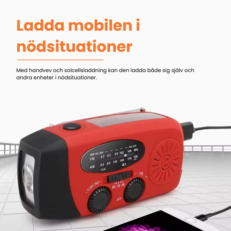 StormGuard™ Nödradio – Radio, Lampa & Krisberedskap i Ett