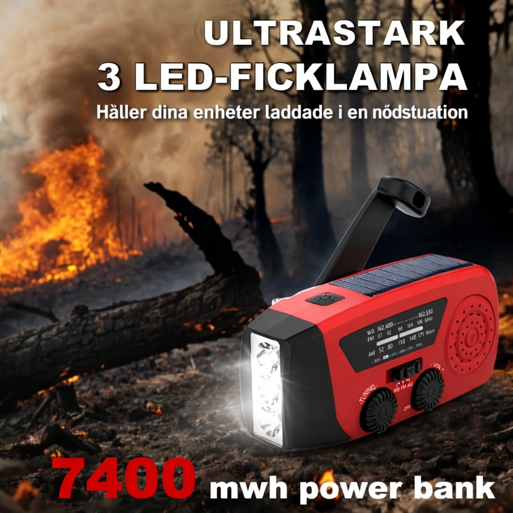 StormGuard™ Nödradio – Radio, Lampa & Krisberedskap i Ett