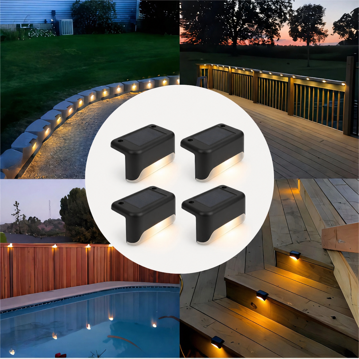GlowStep™ – Automatisk Belysning för Trappa & Uteplats - 4-pack