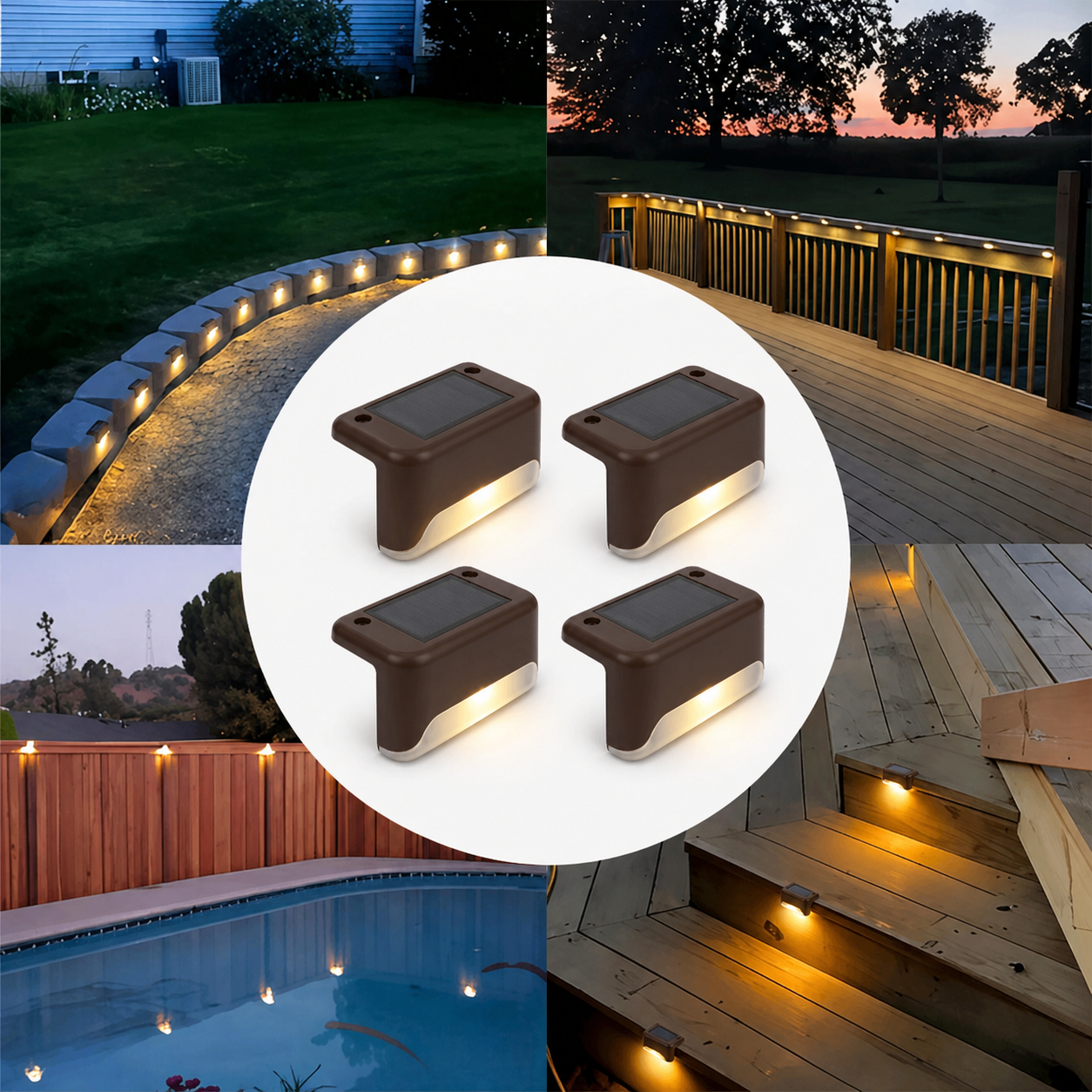 GlowStep™ – Automatisk Belysning för Trappa & Uteplats - 4-pack