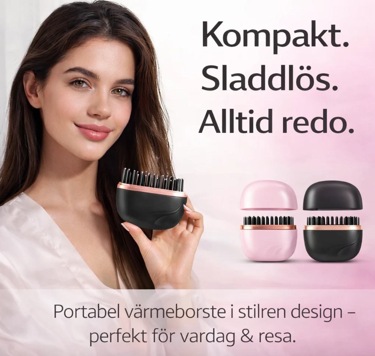 StyleGo™ Portabel Värmeborste – Kompakt & Sladdlös