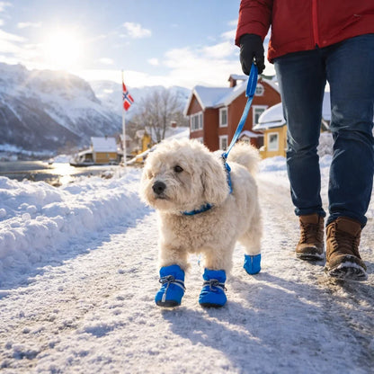 FrostPaw™ Vattentäta Hundstövlar – Skydd mot Snö & Vägsalt 1+1 GRATIS